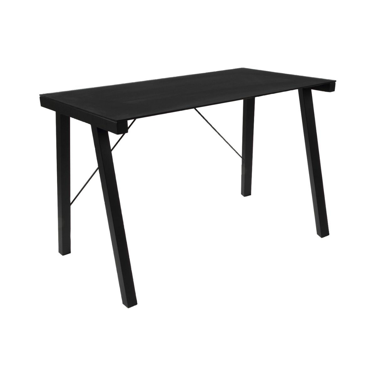 Birou negru din sticla mata si otel, 125 x 65 cm, Typhoon Actona, 1, hectarul.ro