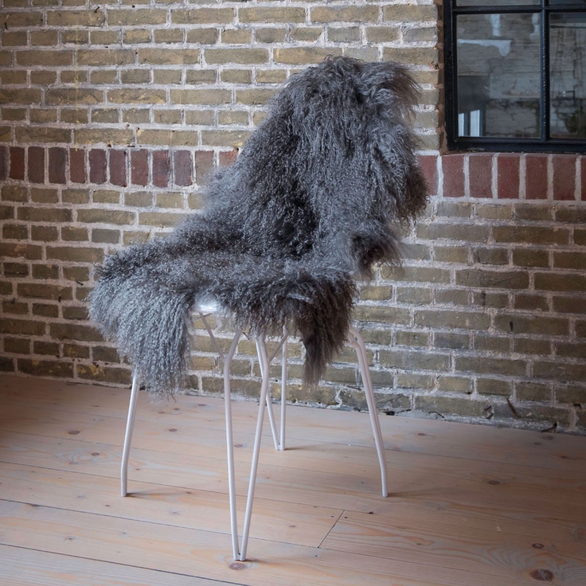 Blana naturala de oaie Tibetana, 90x110 cm, culoare Gri, 1, hectarul.ro