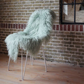 Hectarul - Blana naturala de oaie Tibetana, 90x110 cm, culoare Menta