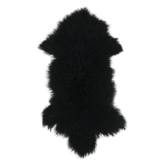 Blana naturala de oaie Tibetana, 90x110 cm, culoare Neagra