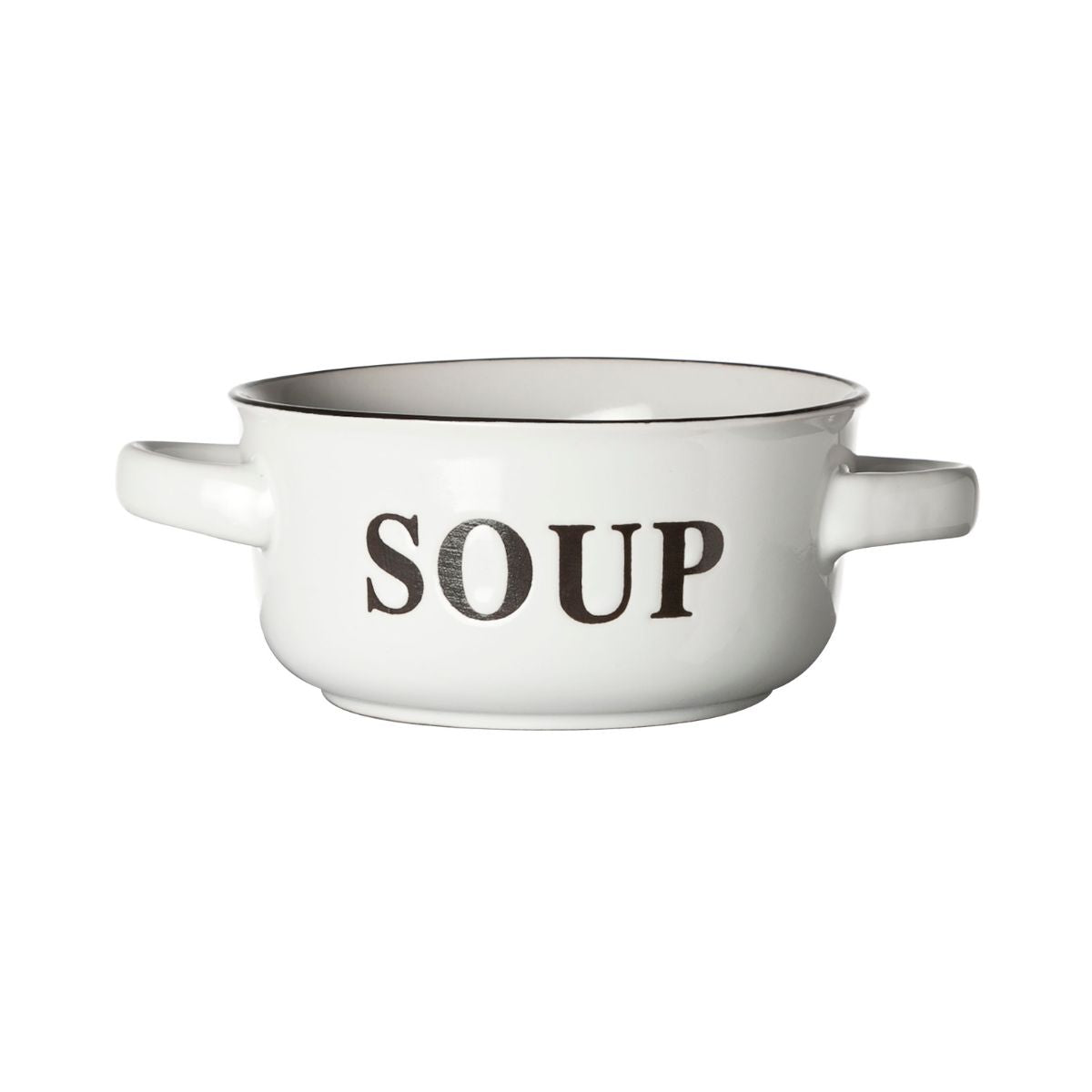 Bol alb din material ceramic Ø13,5 cm Text Soup Cosy&Trendy, 1, hectarul.ro