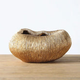 Hectarul - Bol decorativ auriu din polirasina 24.5x17x12 cm Yazhi