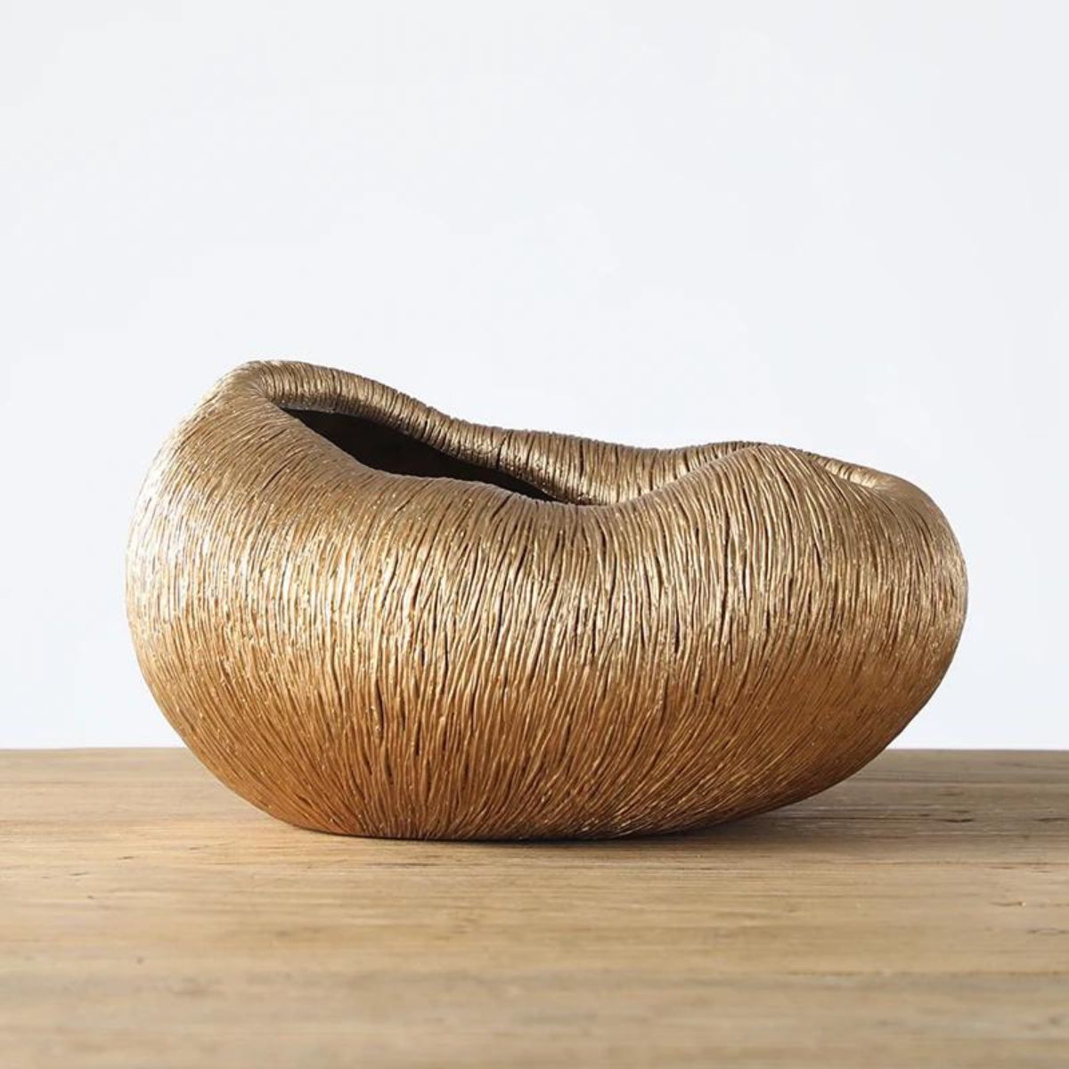 Bol decorativ auriu din polirasina 33x25x17.5 cm Yazhi, 1, hectarul.ro