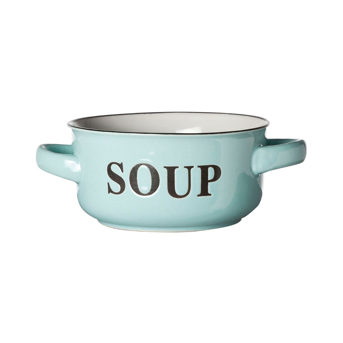 Bol bleu din material ceramic Ø13,5 cm Text Soup Cosy&Trendy, 1, hectarul.ro