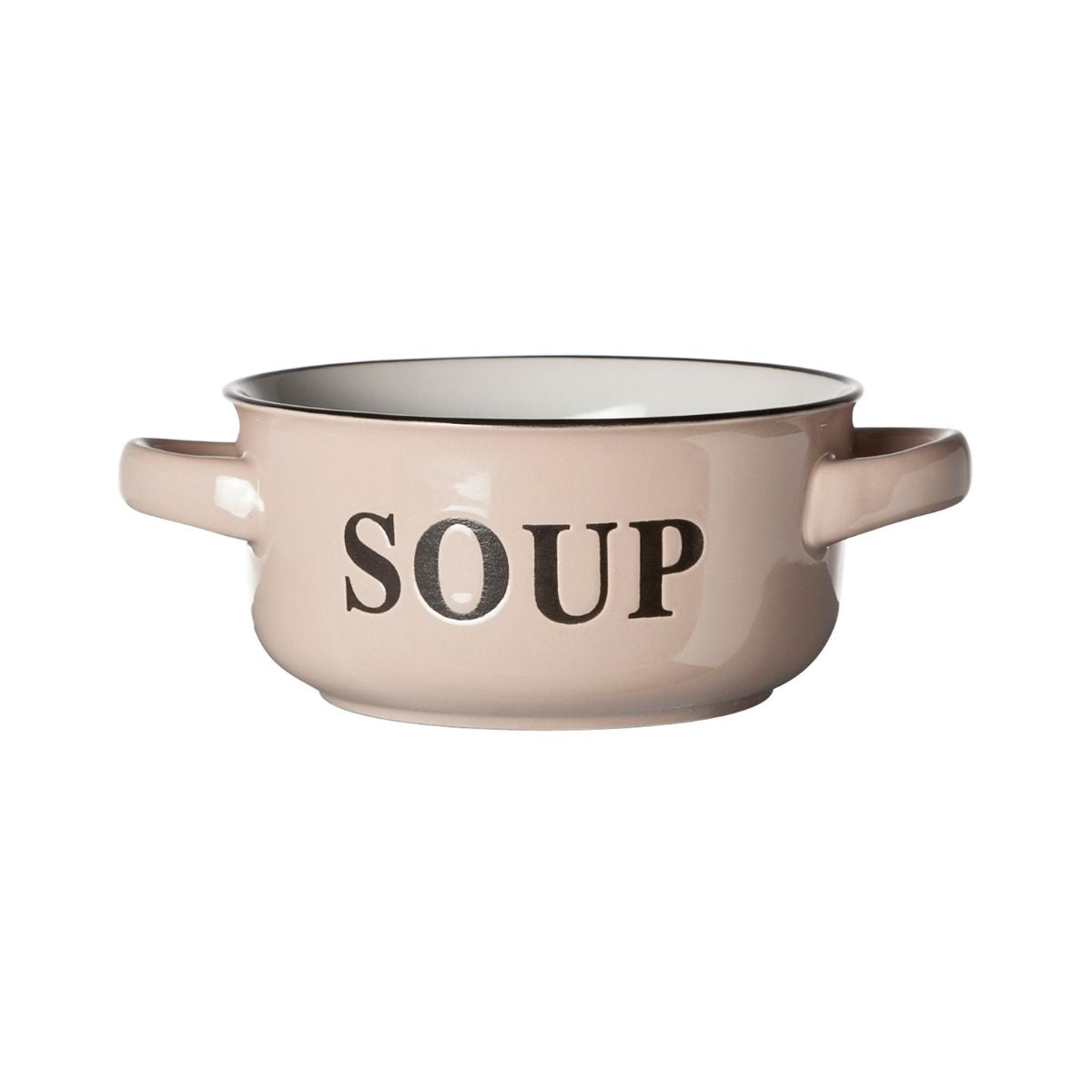 Bol crem din material ceramic Ø13,5 cm Text Soup Cosy&Trendy, 1, hectarul.ro