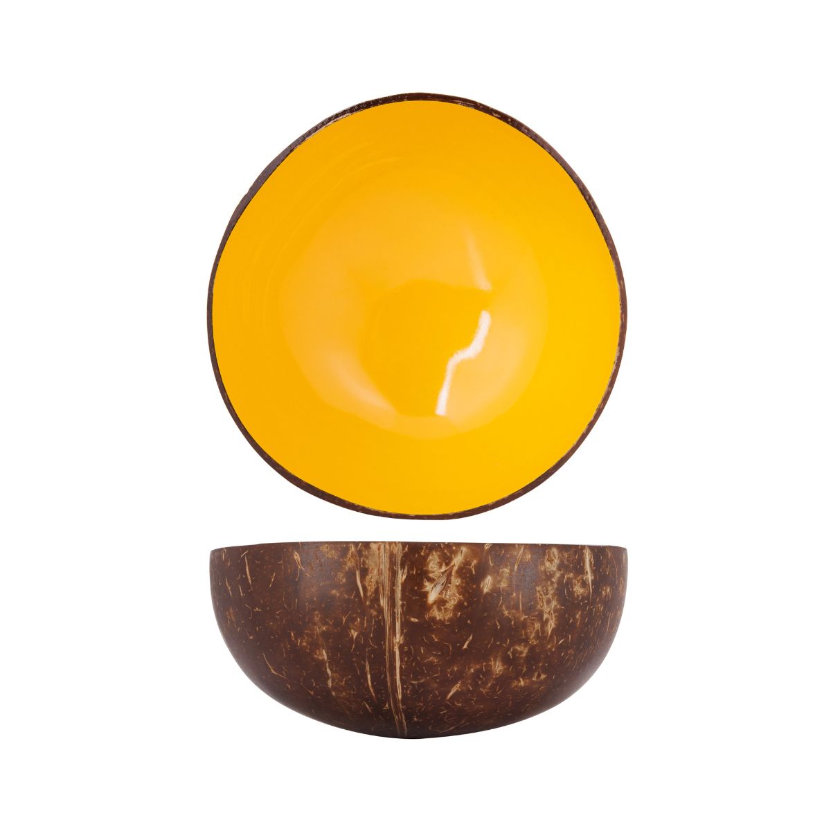 Bol din cocos Ø14 x 6 cm maro/galben Cocos Yellow Noya, 1, hectarul.ro