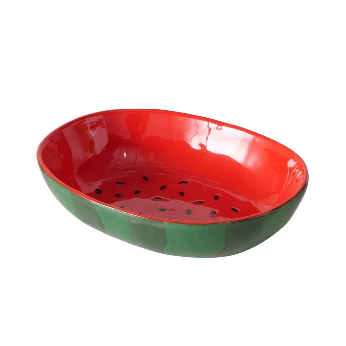 Bol oval verde/rosu din portelan 600 ml Melone Boltze, 1, hectarul.ro