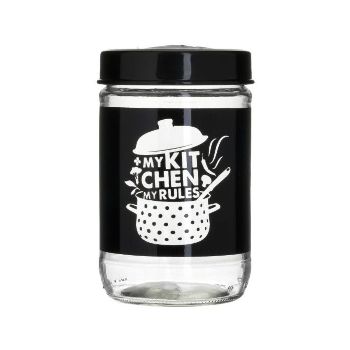 Borcan pentru depozitare alimente Inart, din sticla cu capac ermetic de plastic, 0.6 l, 1, hectarul.ro