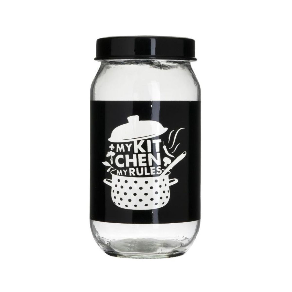 Borcan pentru depozitare alimente Inart, din sticla cu capac ermetic de plastic, 1 l, 1, hectarul.ro