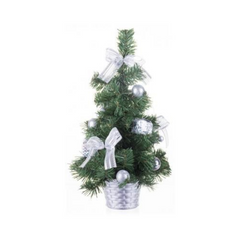 Brad artificial de Craciun MagicHome, impodobit, argintiu, funda, 40 cm