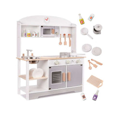 Bucatarie din lemn pentru copii cu accesorii MODERN CLASSIC, MDF, 68 x 25.5 x 82 cm