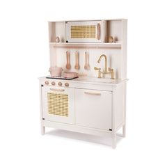 Bucatarie din lemn pentru copii cu accesorii retro, MDF, BOHO 68cm x 29cm x 100 cm