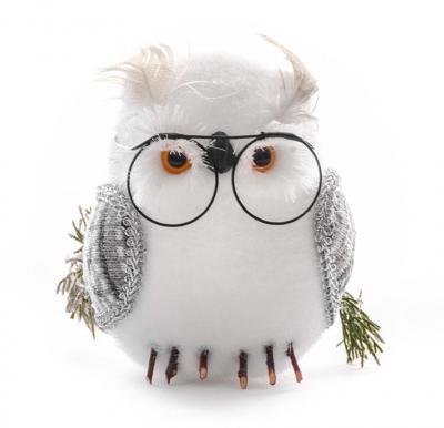 Bufnita Craciun MagicHome, alb, puf, 13x16x15cm, 1, hectarul.ro