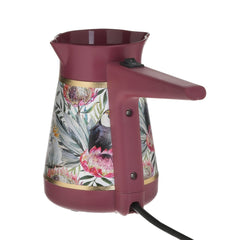 Cafetiera electrica roz 350 ml cu motive florale