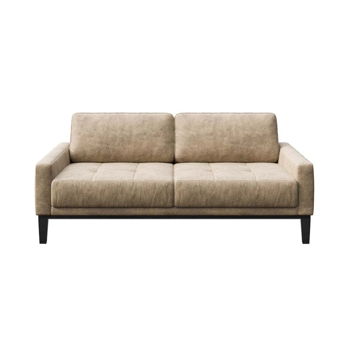 Canapea 2 locuri bej piele ecologica Musso Tufted Mesonica, 1, hectarul.ro