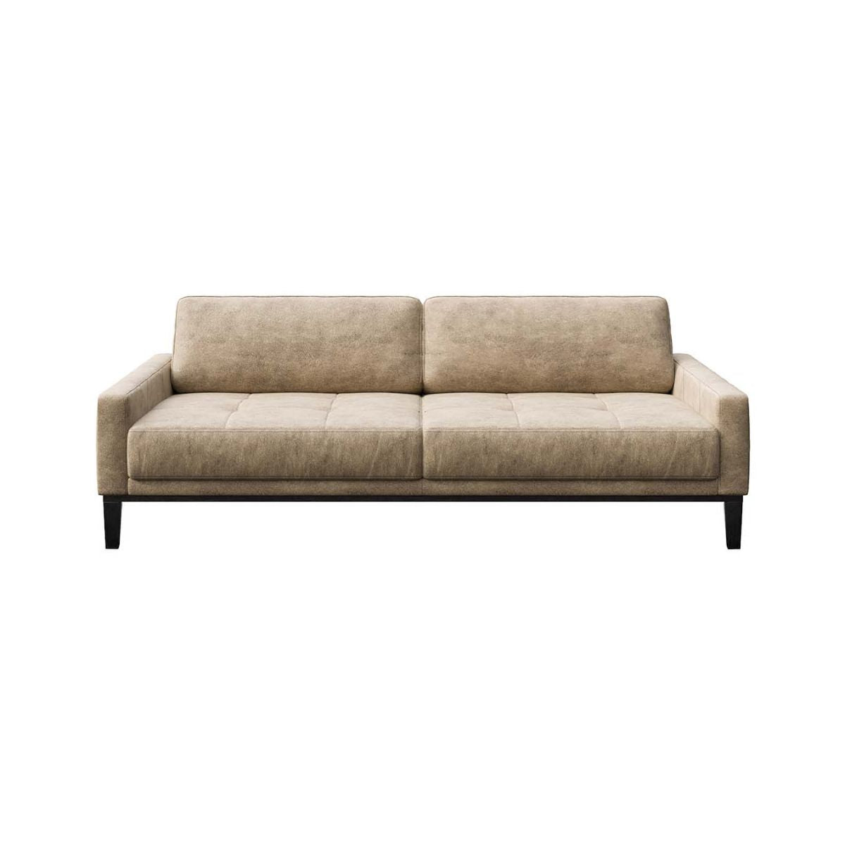 Canapea 3 locuri bej piele ecologica Musso Tufted Mesonica, 1, hectarul.ro