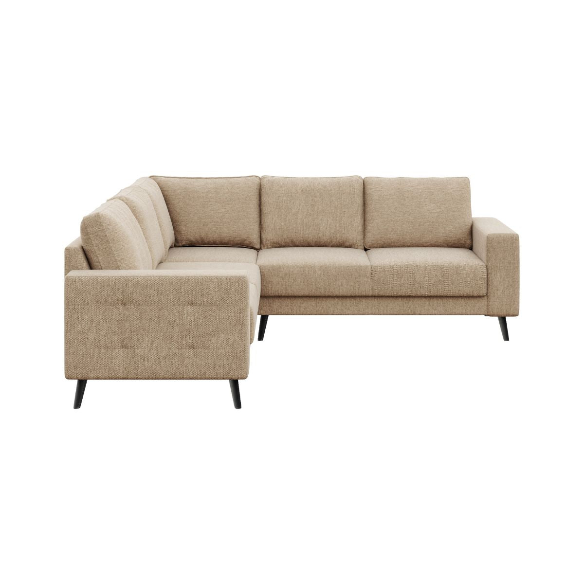 Canapea 5 locuri tip coltar, bej deschis, textil Fynn Mesonica, 1, hectarul.ro