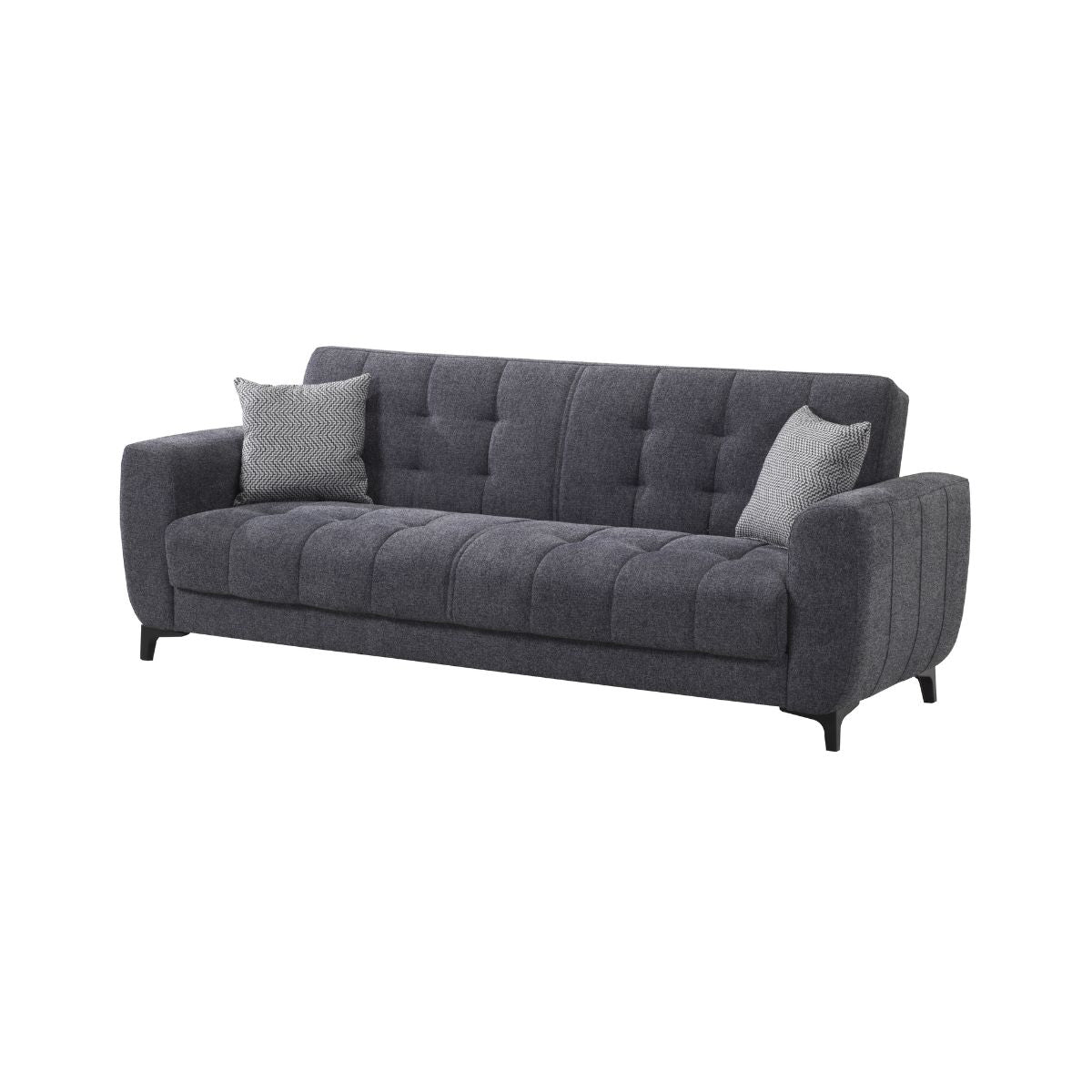 Canapea extensibila gri din textil, MDF si metal 222 cm Fogi Ipar, 1, hectarul.ro