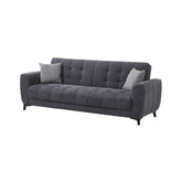 Hectarul - Canapea extensibila gri din textil, MDF si metal 222 cm Fogi Ipar