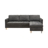 Hectarul - Canapea gri inchis din textil si lemn 219 cm Firenze House Nordic