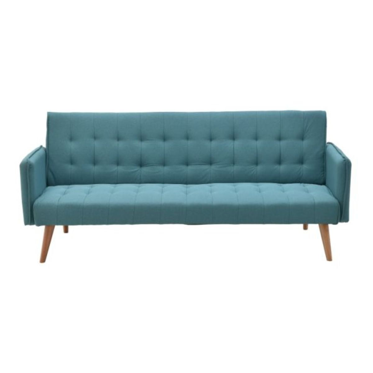 Canapea extensibila Inart, din lemn de brad si textil, 178Xx85x80 cm, turcoaz, 1, hectarul.ro