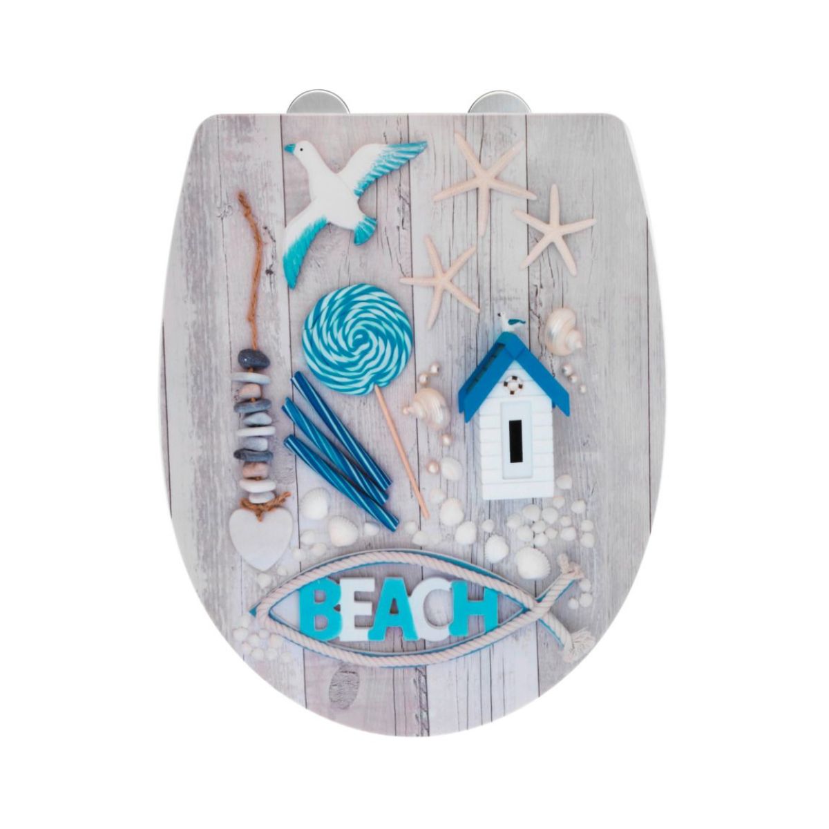Capac WC motiv marin 36,5 x 45 cm Beach Wenko, 1, hectarul.ro
