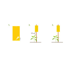 Capcane lipicioase galbene biodegradabile EcoCenter Card Cue, 12 x 25 cm, set 5 bucăți