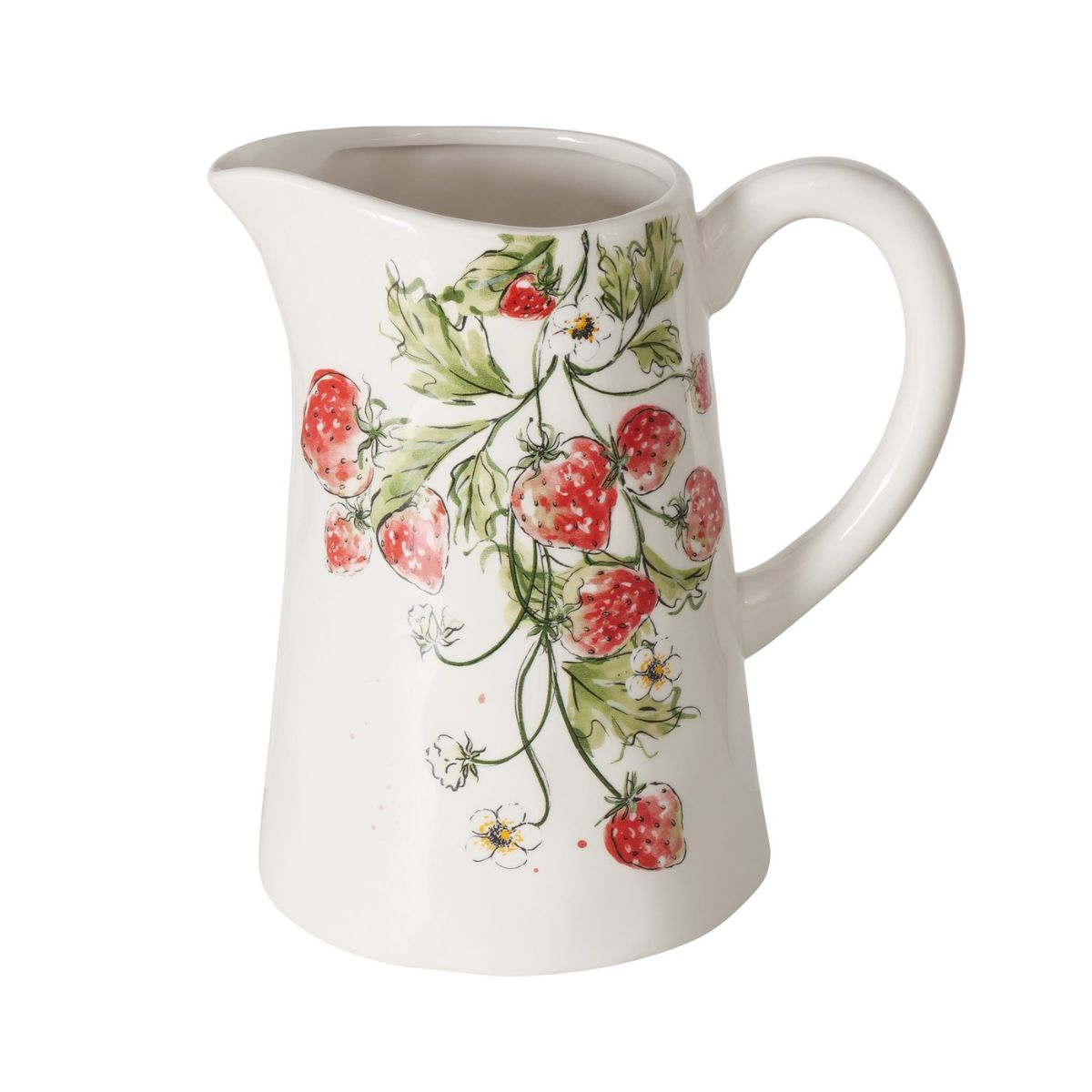 Carfa alba din ceramica 1,25 l Strawberry Boltze, 1, hectarul.ro