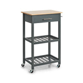 Hectarul - Carucior de bucatarie cu roti, gri, din bambus si MDF, 58 x 40 x 93 cm, Kitchen Trolley Zeller
