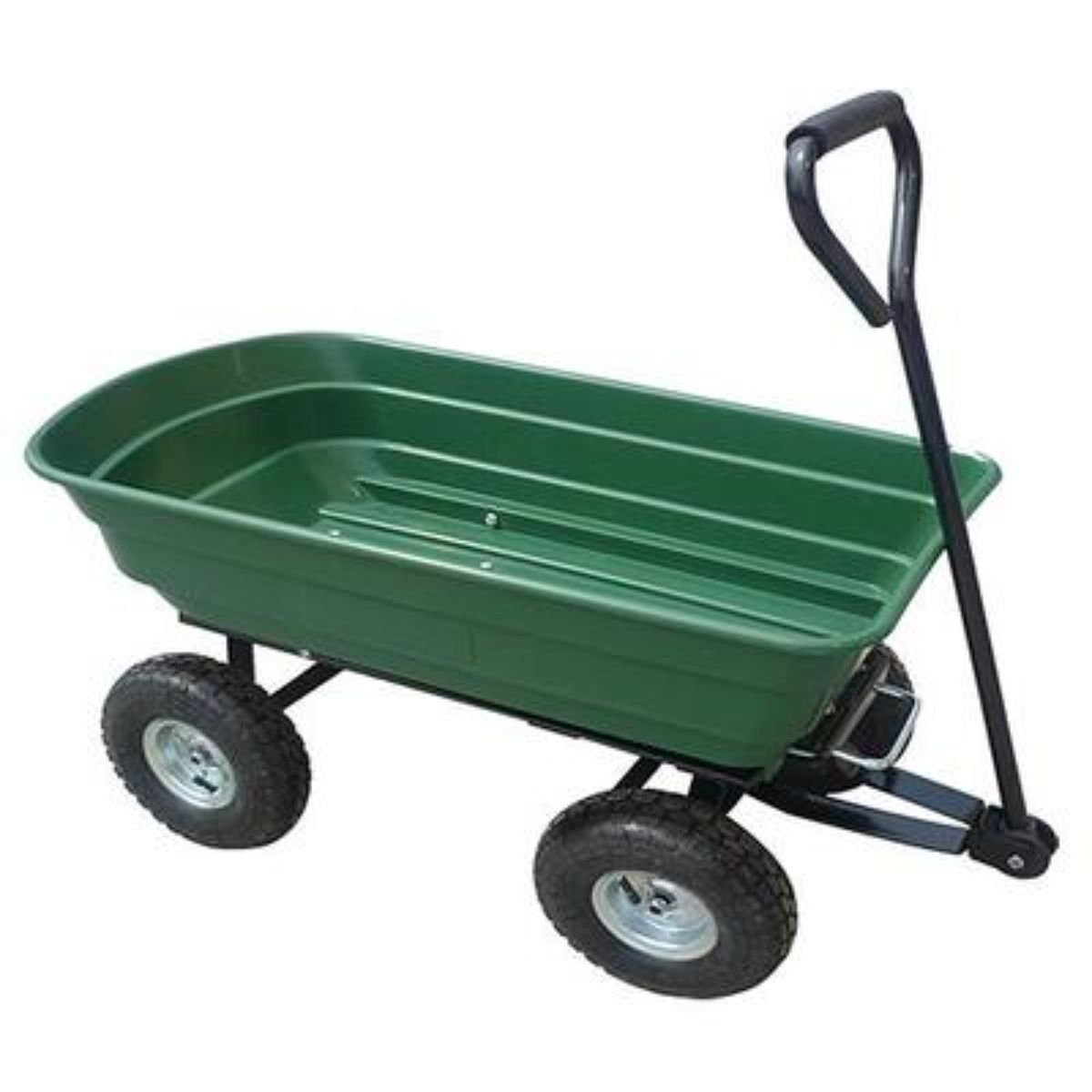 Carucior manual de gradina basculabil, verde, 250 kg, 75 L, 1, hectarul.ro