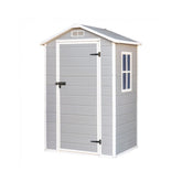 Hectarul - Casuta de gradina- magazie de unelte gri, din PP dublu strat de 12 mm, 134 x 102,5 x 204 cm