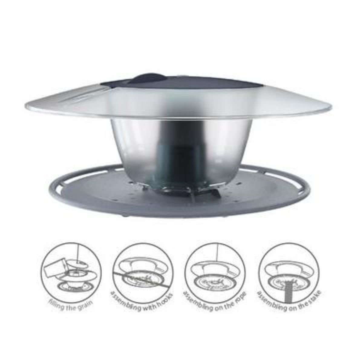 Casuta/ hranitoare pentru pasari rotunda 29.4x25.8x12.2cm, 1, hectarul.ro