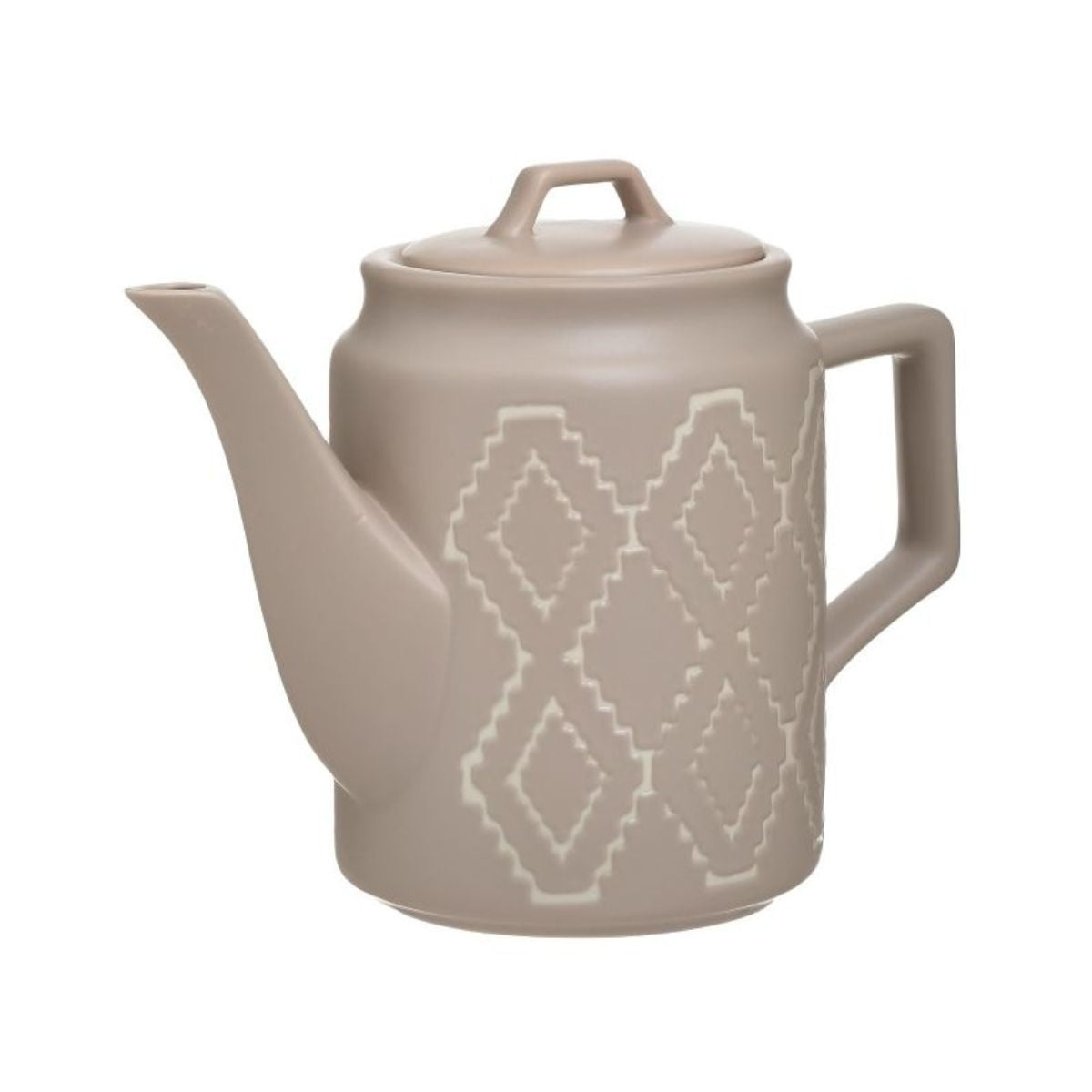 Ceainic bej/crem din portelan 17 cm Diamond Inart, 1, hectarul.ro