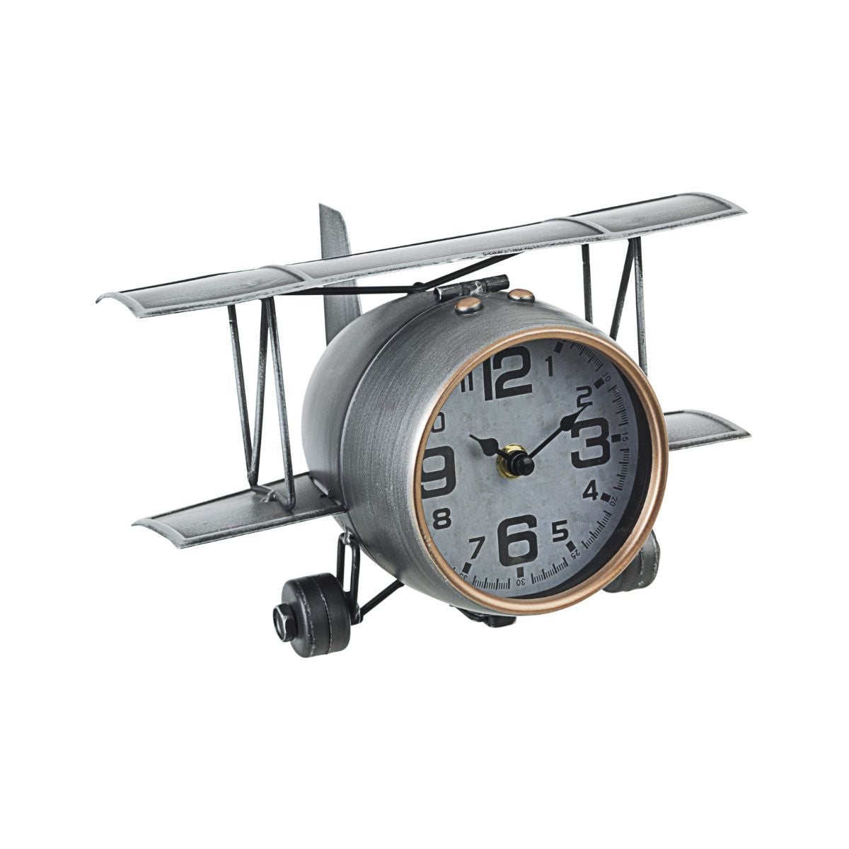 Ceas de masa gri din metal si sticla Charles Aero Bizzotto, 1, hectarul.ro