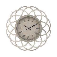 Ceas de perete argintiu din plastic si sticla Natural Silver Ø45Χ4 Inart