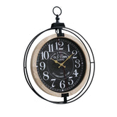 Hectarul - Ceas de perete, negru, din MDF, fier si sticla, Lyon Boltze