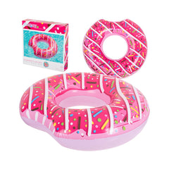 Colac gonflabil in forma de gogoasa, roz, 107cm