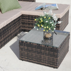 Coltar Terasa set 3 piese din ratan si otel