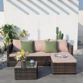 Hectarul - Coltar Terasa set 3 piese din ratan si otel