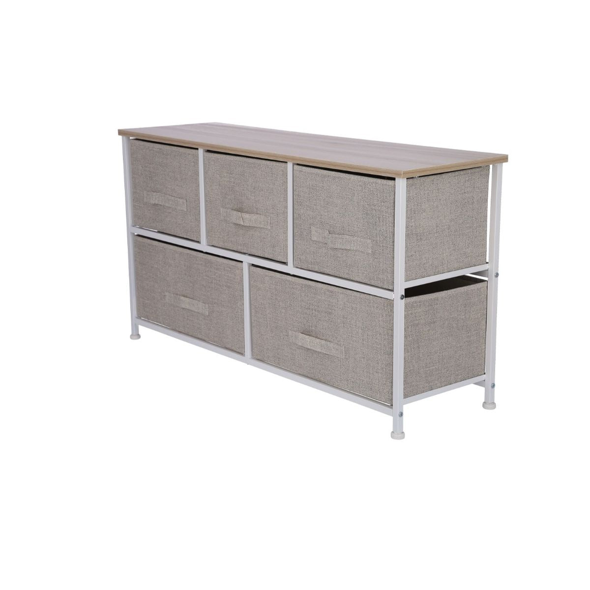 Comoda 5 sertare , 100 x 29 x 55 cm, Grunberg TB71 (crem), 1, hectarul.ro