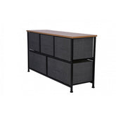 Hectarul - Comoda 5 sertare , 100 x 29 x 55 cm, Grunberg TB71 (gri)