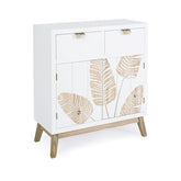 Hectarul - Comoda alb/maro din lemn si MDF 70x30 cm Folium Bizzotto