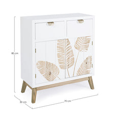 Comoda alb/maro din lemn si MDF 70x30 cm Folium Bizzotto