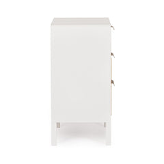 Dulapior cu 3 sertare, alb/maro deschis, din MDF lemn si otel, Charley Bizzotto