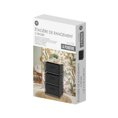 Comoda cu 3 sertare material textil, cadru metalic, blat MDF, 39,2 x 29,7 x 68 cm Urban Living