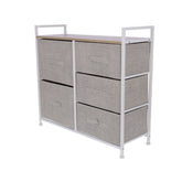 Hectarul - Comoda cu 5 sertare , 83 x 29 x 77 cm , Grunberg TB72 (crem)