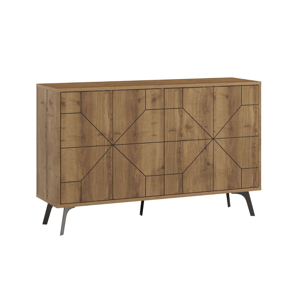 Comoda maro nuc din PAL melaminat 123 cm Dune Decortie, 1, hectarul.ro