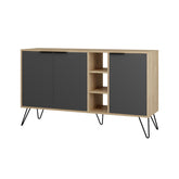 Hectarul - Comoda maro stejar / gri antracit din PAL melaminat 142 cm Clara Decortie