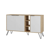 Hectarul - Comoda maro stejar/alb din PAL melaminat 142 cm Clara Decortie