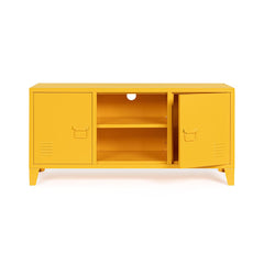 Comoda TV galbena din otel 120,5 cm Cambridge Bizzotto